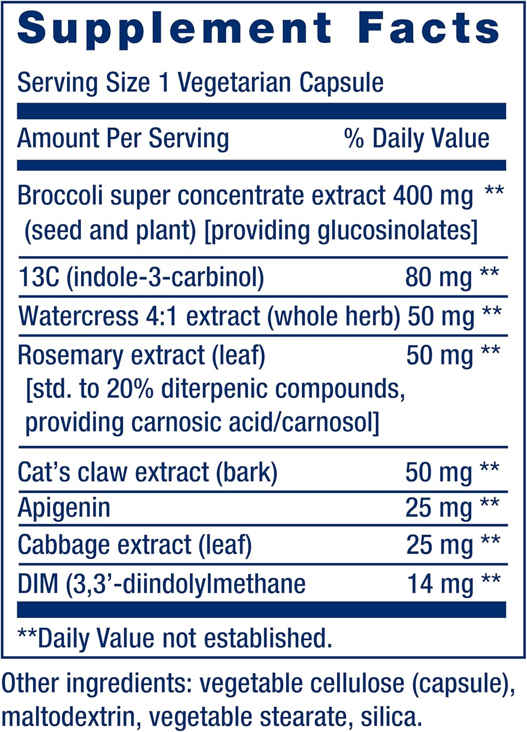 Life Extension Triple Action Cruciferous Vegetable Extract, 60 Vegetarian Capsules—Helps Maintain DNA Health &amp; Already-Healthy Hormone Levels - Non-GMO, Gluten-Free, Vegetarian