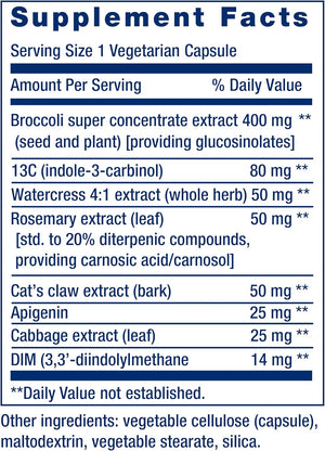 Life Extension Triple Action Cruciferous Vegetable Extract, 60 Vegetarian Capsules—Helps Maintain DNA Health & Already-Healthy Hormone Levels - Non-GMO, Gluten-Free, Vegetarian