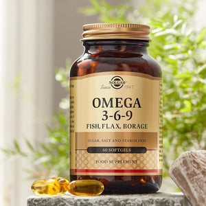 Solgar 1300 mg Omega 3-6-9, 60 Softgels - Fish Oil Supplement - Support for Heart, Joint & Skin Health - Includes Flaxseed & Borage - Contains EPA & DHA - Omega 3 Fatty Acids - 20 Servings