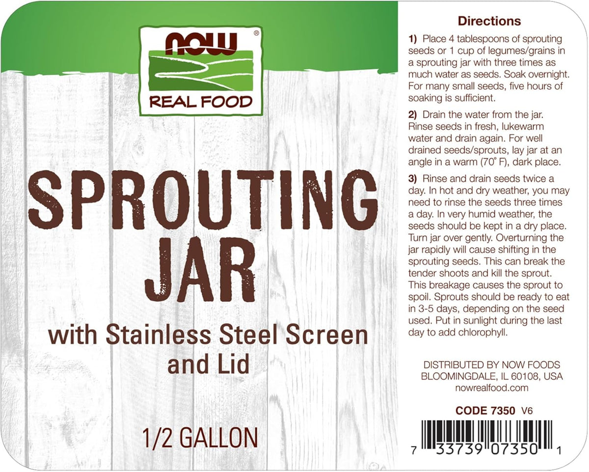 Now Foods 1/2 Gallon Sprouting Jar (6 Pack)