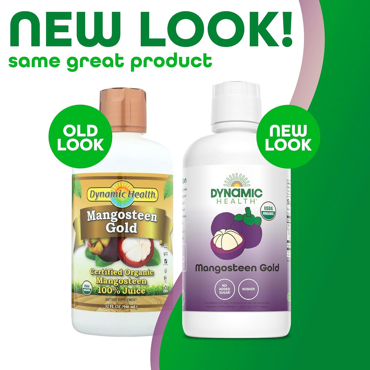 Dynamic Health Mangosteen Gold, Organic Mangosteen 100% Juice, No Additives, Antioxidant, Vegan, Gluten Free, Non-GMO, 32 Fl oz