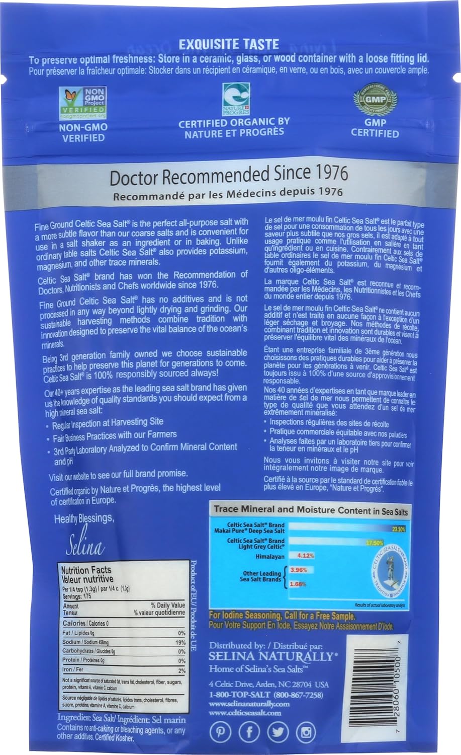 Fine Ground Salt Resealable Bag, 8 oz, Celtic Sea Salt