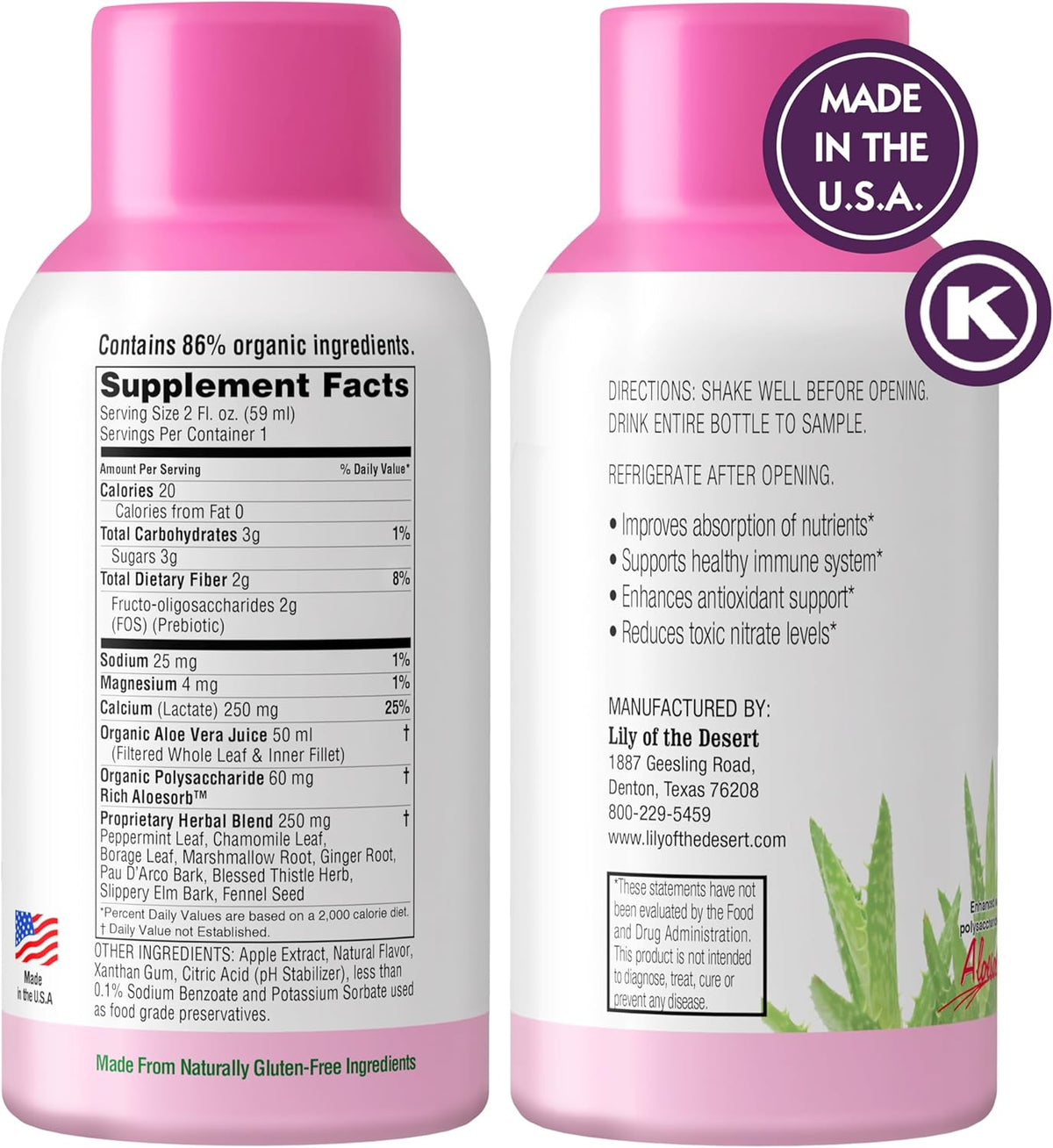 Lily of the Desert Aloe Herbal Stomach Formula Fresh Mint 2 OZ