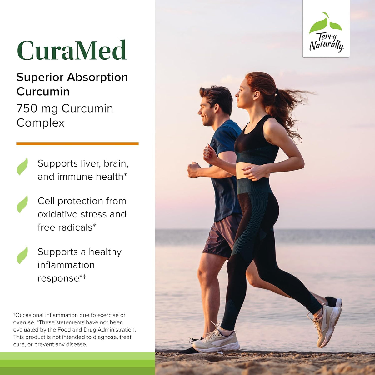 Terry Naturally CuraMed 750mg - Antioxidant Supplement for Brain &amp; Heart Health Support - Dietary Supplement with High-Potency Curcumin Complex - Kidney, Liver &amp; Immune Health Support - 30 Softgels
