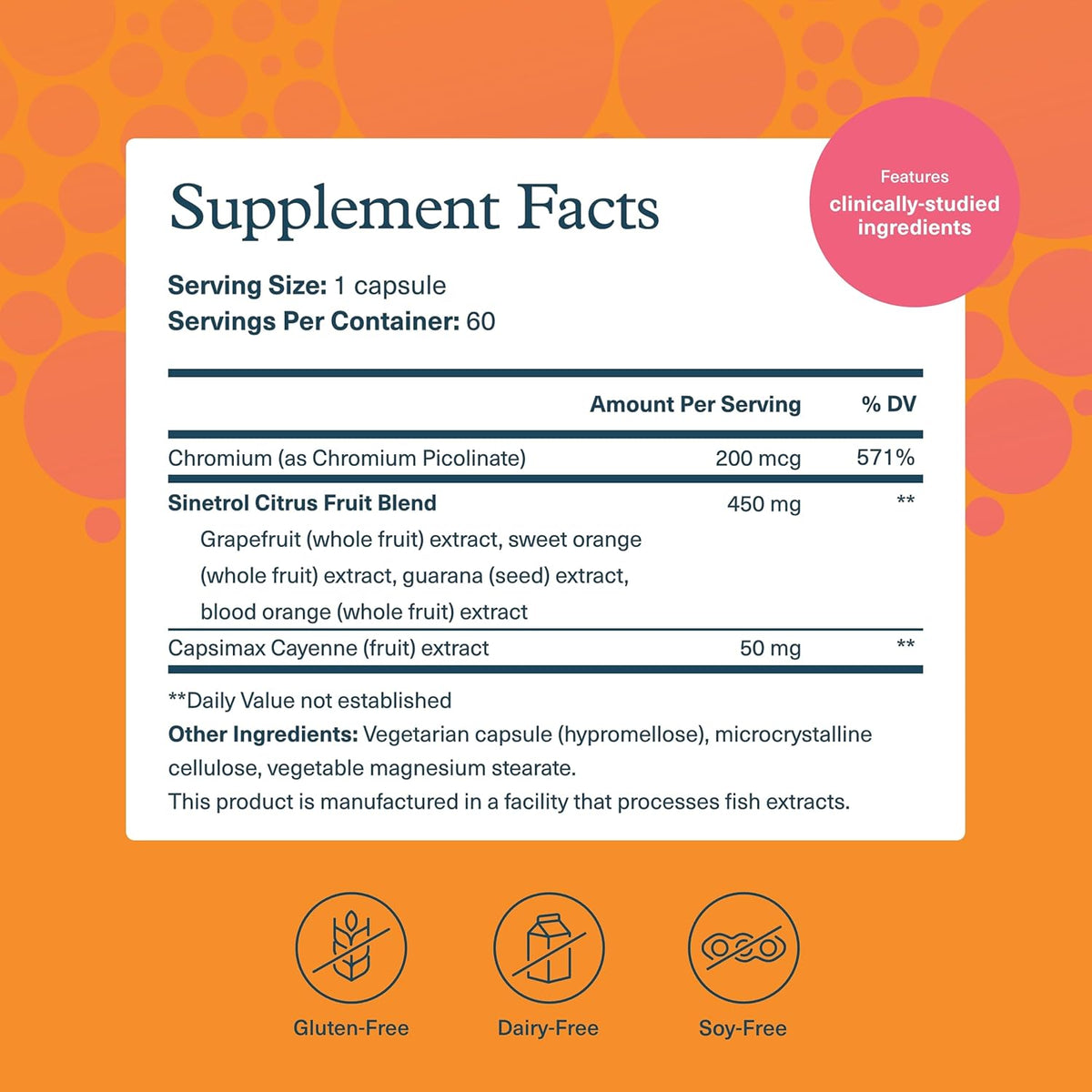 Youtheory Daily Fat Burner - Supports Body Composition &amp; Metabolism - with Citrus Fruit Blend, Chromium &amp; Cayenne Extract - Gluten, Soy &amp; Dairy Free - 60 Vegetarian Capsules