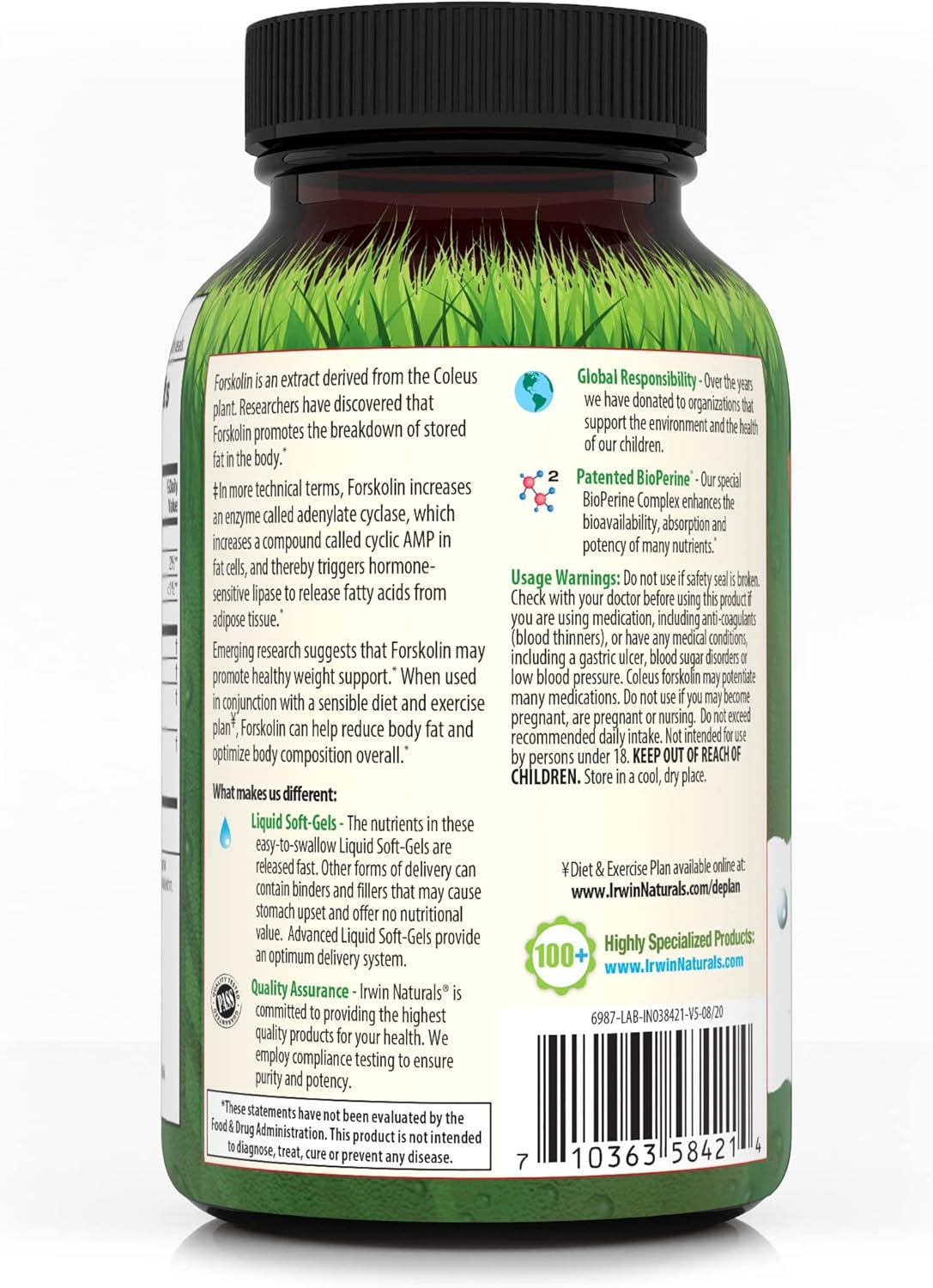 Irwin Naturals Forskolin Fat Loss Diet Supplement, 60 Count