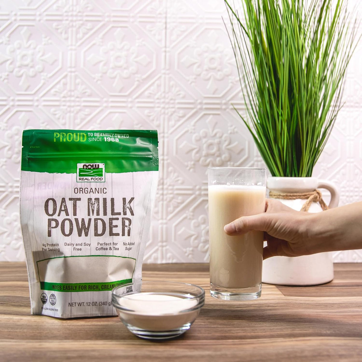 NOW Foods, Organic Soy Milk Powder, Instant Mix Dairy Alternative, Non-GMO, 20-Ounce