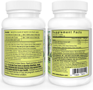 Swiss Kriss Herbal Laxative Tablets, Gentle & Natural Laxatives for Constipation Relief for Adults & Children Over Age 6, Works in 6-12 Hours, Senna Laxative, 120 Tablets Total