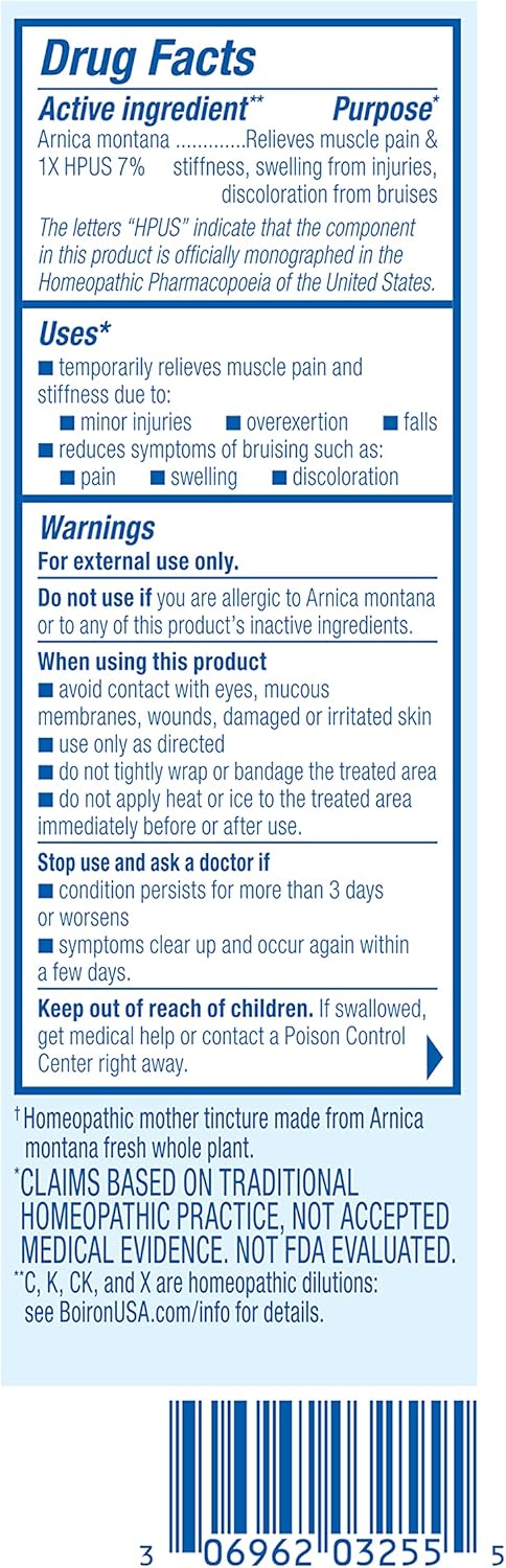 Boiron Arnicare Cream for Relief for Joint Pain, Muscle Pain, Muscle Soreness, and Swelling from Bruises or Injury - Fast Absorbing and Fragrance-Free - 1.3 oz
