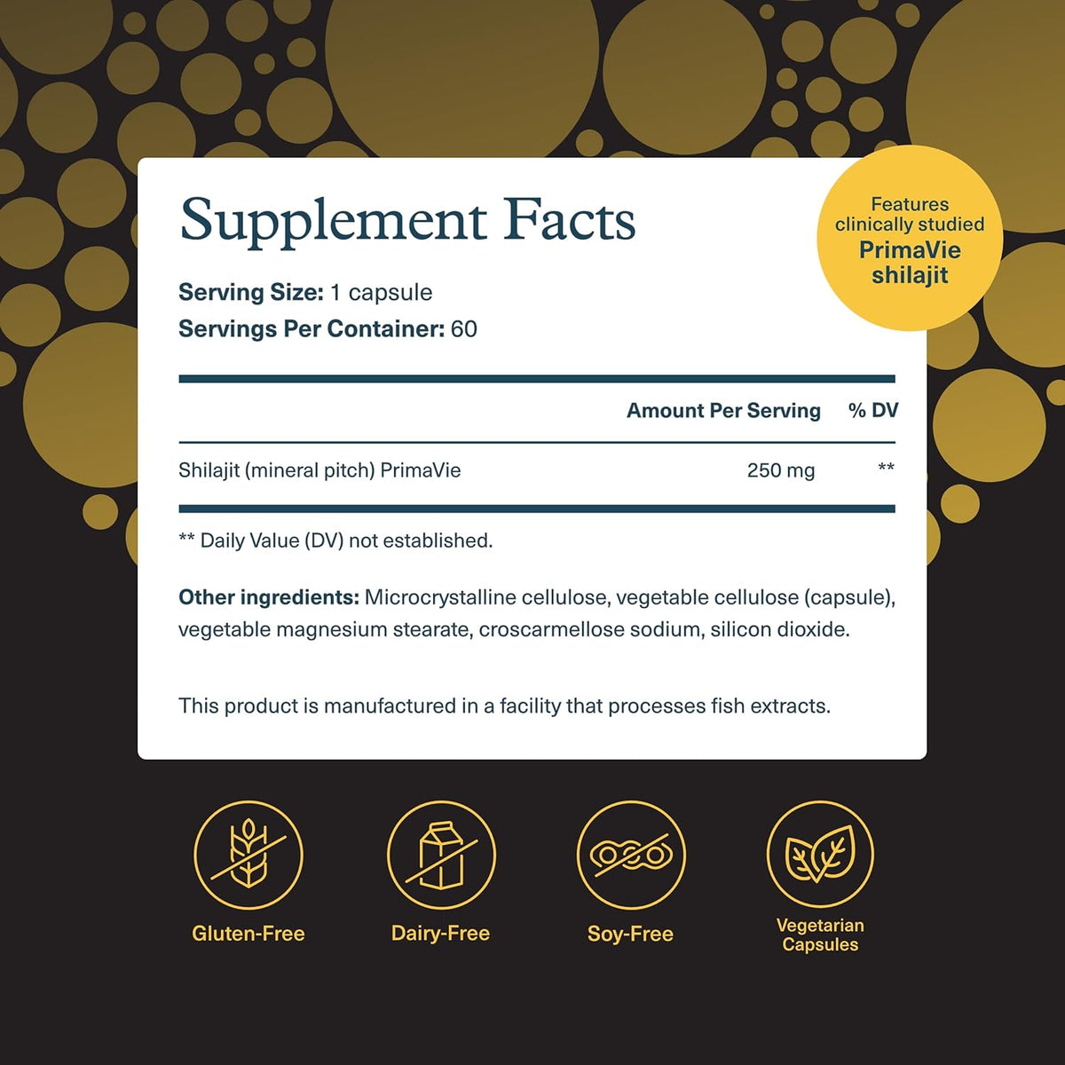 Youtheory Men&#39;s Shilajit - 250 mg Shilajit Capsules - Energy Supplement - Supports Stamina &amp; Endurance* - Gluten, Dairy &amp; Soy Free - 60 Veg Capsules