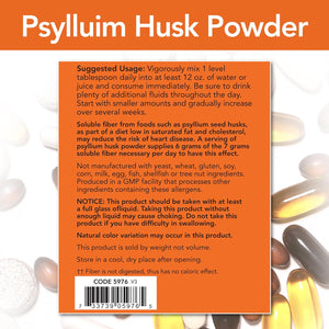 NOW Foods Supplements, Psyllium Husk Powder, Non-GMO Project Verified, Soluble Fiber, 12-Pound