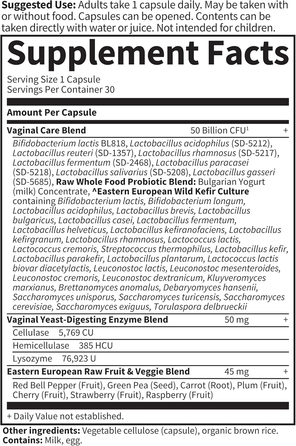 Garden of Life RAW Probiotics™ Vaginal Care, 50 billion, 30 Vegetarian Capsules