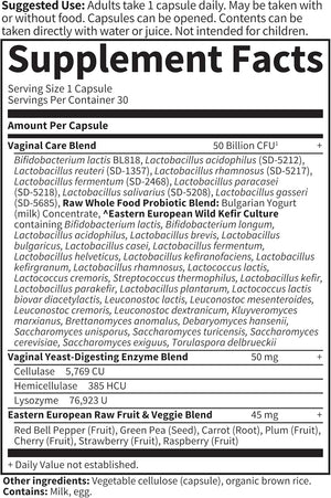 Garden of Life RAW Probiotics™ Vaginal Care, 50 billion, 30 Vegetarian Capsules