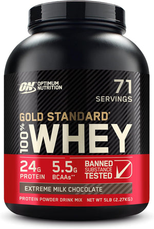 Optimum Nutrition Gold Standard 100% Whey Protein Powder, Extreme Milk Chocolate, 5 Pound