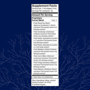 Host Defense Stamets 7 Extract - 7 Species Blend - Mushroom Supplement for Immune Support with Royal Sun Blazei, Cordyceps, Reishi, Maitake, Lion's Mane, Chaga & Mesima - 1 fl oz (30 Servings)