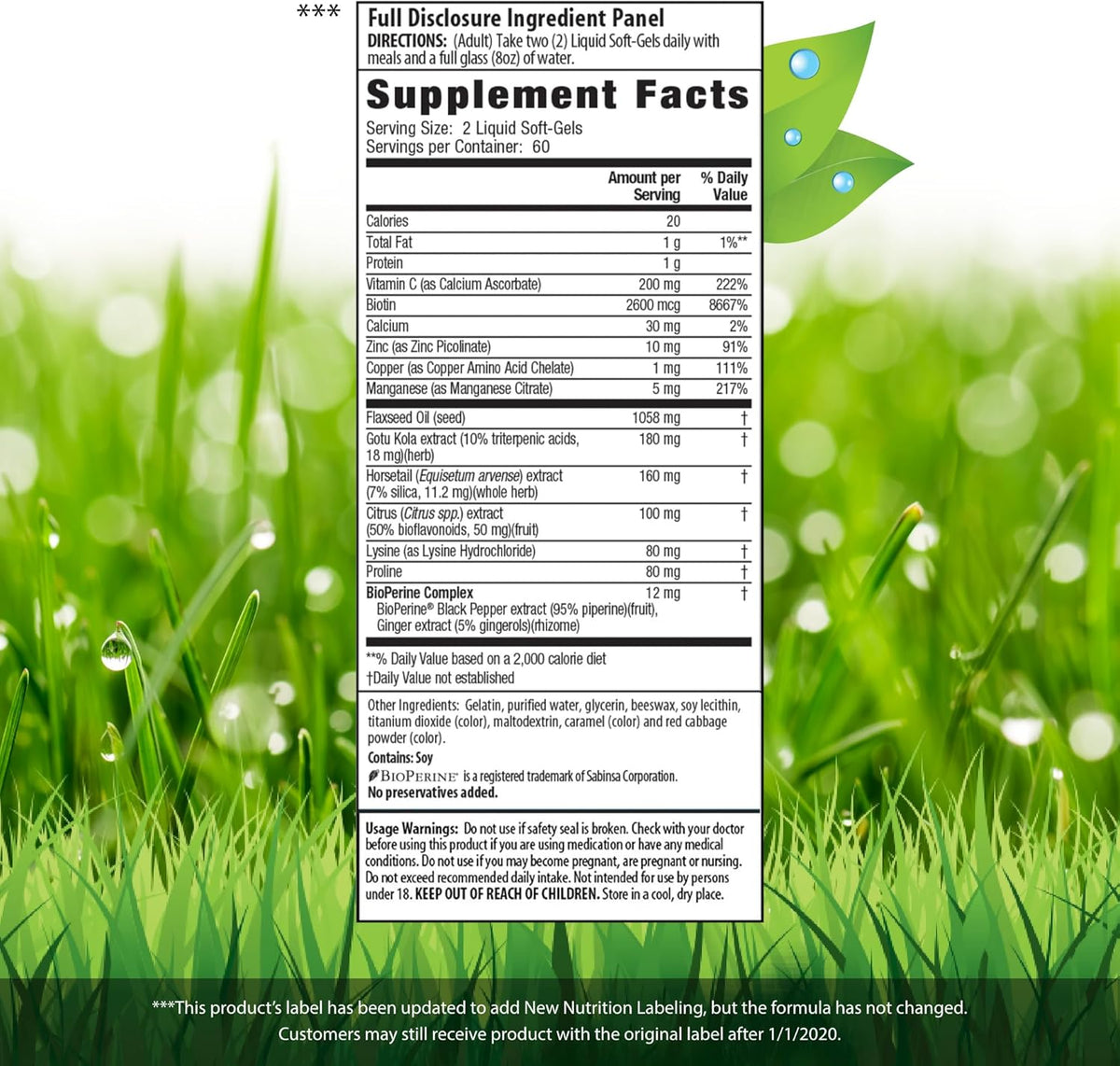 Irwin Naturals Longer, Stronger Hair and Nails - 120 Liquid Softgels - Promotes Vibrant Shine Texture &amp; Strength - 60 Total Servings