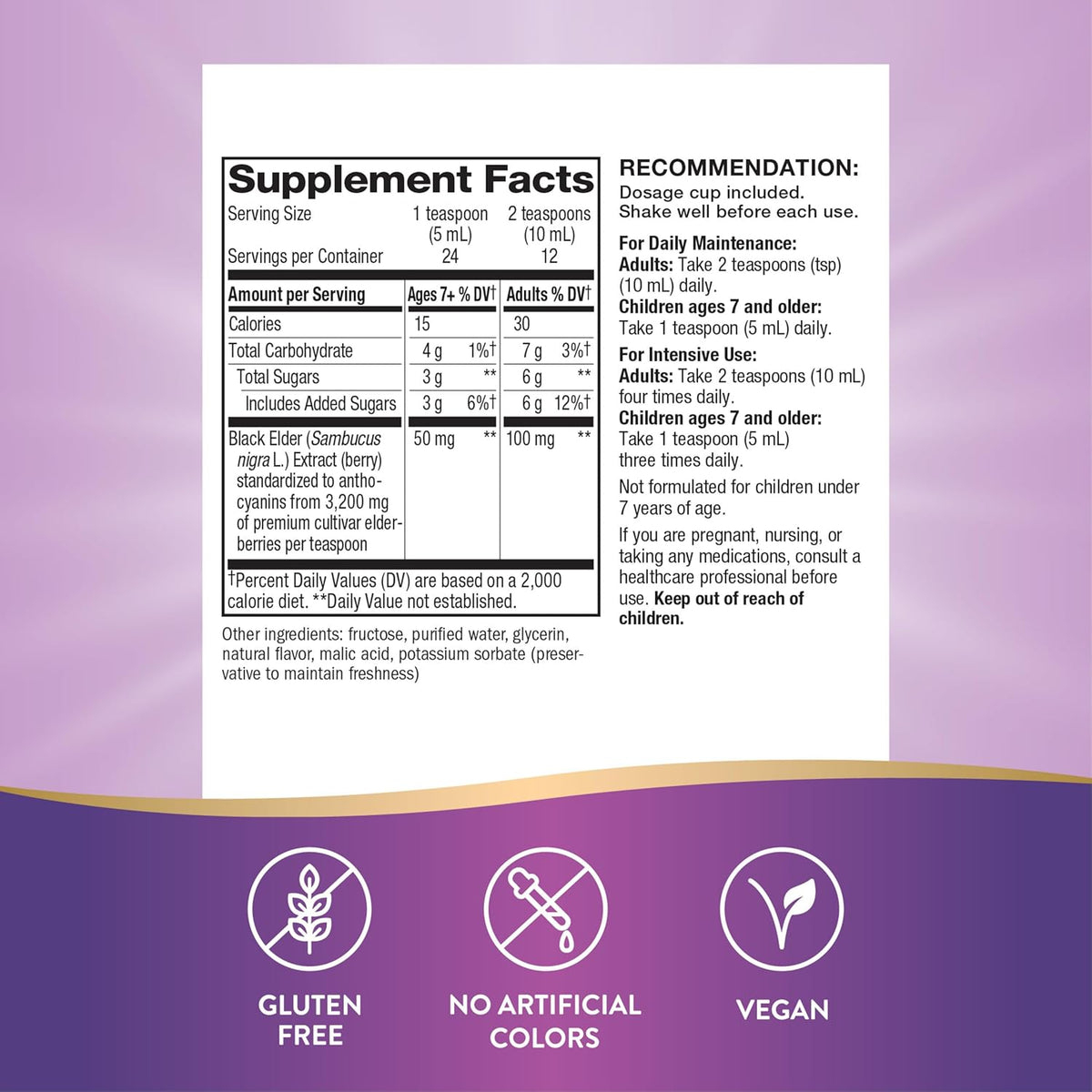 Nature’s Way Sambucus Elderberry Traditional Immune Syrup, Highly Concentrated Black Elderberry Extract, Traditional Immune Support*, Delicious Berry Flavored, 4 Fl Oz