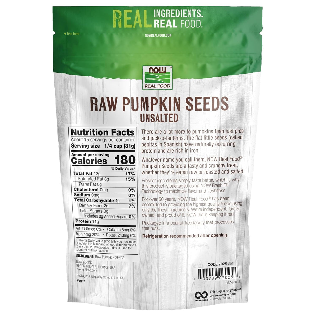 NOW Foods, Pumpkin Seeds, Raw and Unsalted, Essential Fatty Acids, Rich in Iron, Excellent Source of Protein, Certified Non-GMO, 1-Pound