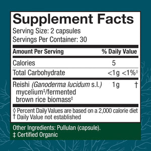 Host Defense Reishi Capsules - Heart & Immune Health Support Supplement - Mushroom Supplement to Support Energy & Vitality - Reishi Supplement to Aid Overall Well-Being - 60 Capsules