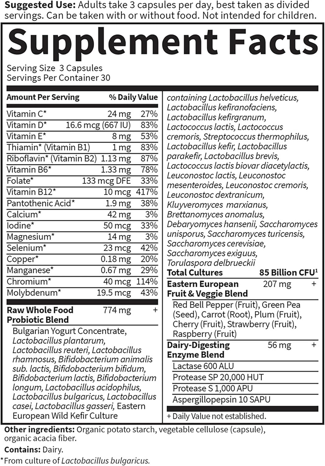 Garden of Life Raw Probiotics for Women Over 50-50 &amp; Wiser Women&#39;s Probiotic with Acidophilus, Live Cultures, Probiotic - Created Vitamins, Enzymes, Prebiotics - 90 Vegetarian Capsules
