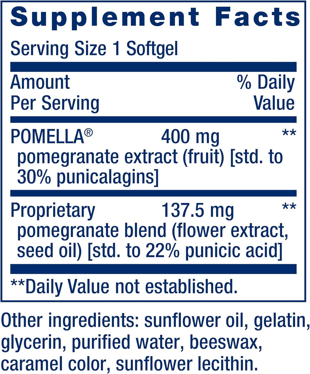 Life Extension Pomegranate Complete, Fruit Extract, Flower, Seed Oil Extract, Cardiovascular Health, antioxidant Support, superfood Supplement, Gluten Free, Non-GMO, 30 softgels