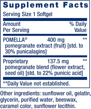 Life Extension Pomegranate Complete, Fruit Extract, Flower, Seed Oil Extract, Cardiovascular Health, antioxidant Support, superfood Supplement, Gluten Free, Non-GMO, 30 softgels