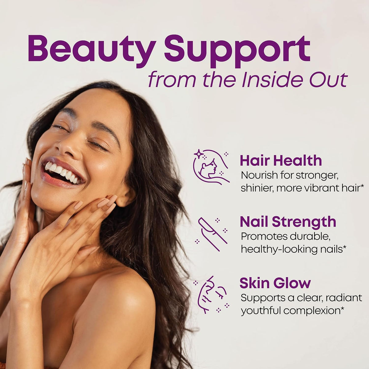Hair Skin and Nails, Hair Growth Support, Healthy Skin & Nails, Biotin, Vitamins B1, B2, B3, B6 & B7 + B1, Supports Healthy Hair, Radiant Skin and Strong Nails, Vegan, 60 Caplets