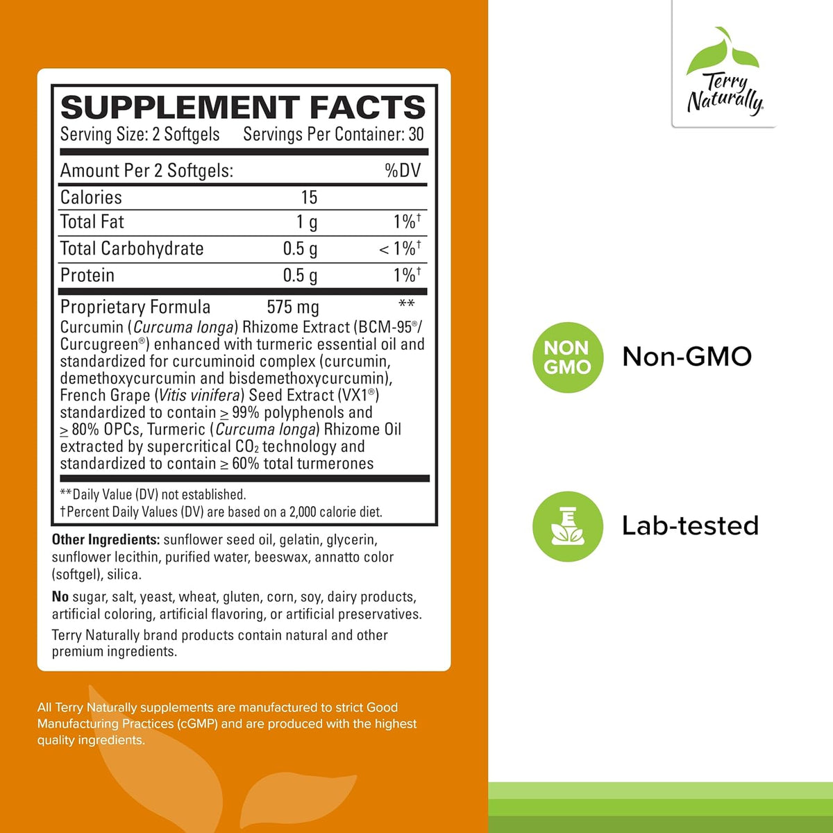 Terry Naturally CuraMed + Clinical OPC - Curcumin Supplement with French Grape Seed Extract - Brain, Prostate &amp; Liver Health Support - Supplement with Ar-Turmerone - 60 Softgels