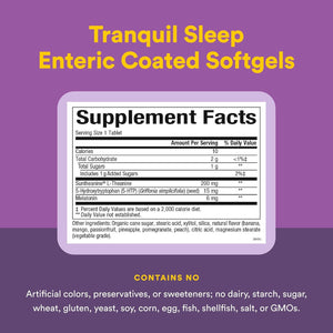 Natural Factors Tranquil Sleep Extra Strength - Calm Sleep Health Supplement - Relaxation Support Supplement with Melatonin & 5-HTP - 60 Chewable Tablets (60 Servings)