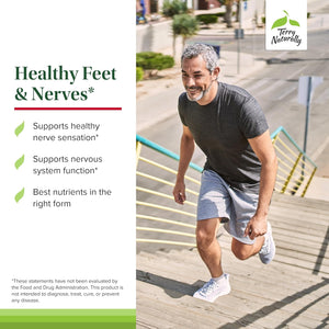 Terry Naturally Healthy Feet & Nerves - Herbal Supplement with Bioactive Vitamin B12 - Circulation & Nerve Health Support Supplement - Vegan Capsules with Boswellia Serrata - 120 Capsules