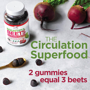 COUNTRY FARMS Bountiful Beets Gummies, Circulation Superfood, Promotes Energy and Endurance, Nitric Oxide Booster, 30 Servings, White, 60 Count