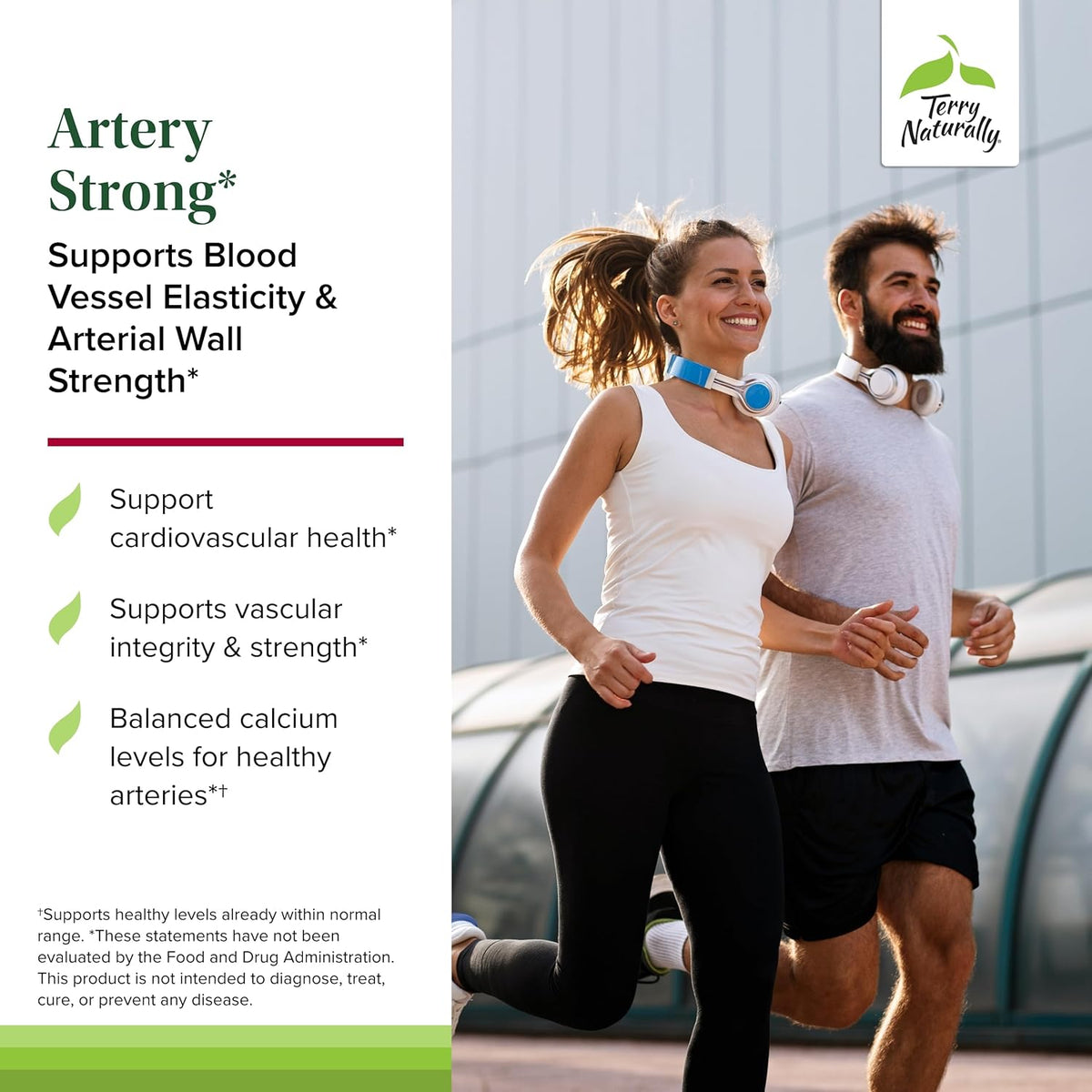 Terry Naturally Artery Strong - Cardio Health &amp; Vascular Elasticity and Strength Support - Cardiovascular Support Supplement with Vitamins A &amp; D3 - Aids Blood Vessel Elasticity - 60 Softgels