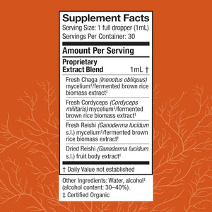 Host Defense Breathe* Extract - Immune & Respiratory Support Mushroom Liquid Supplement - Herbal Lung Health Supplement with Chaga, Reishi & Cordyceps - 1 fl oz (30 Servings)