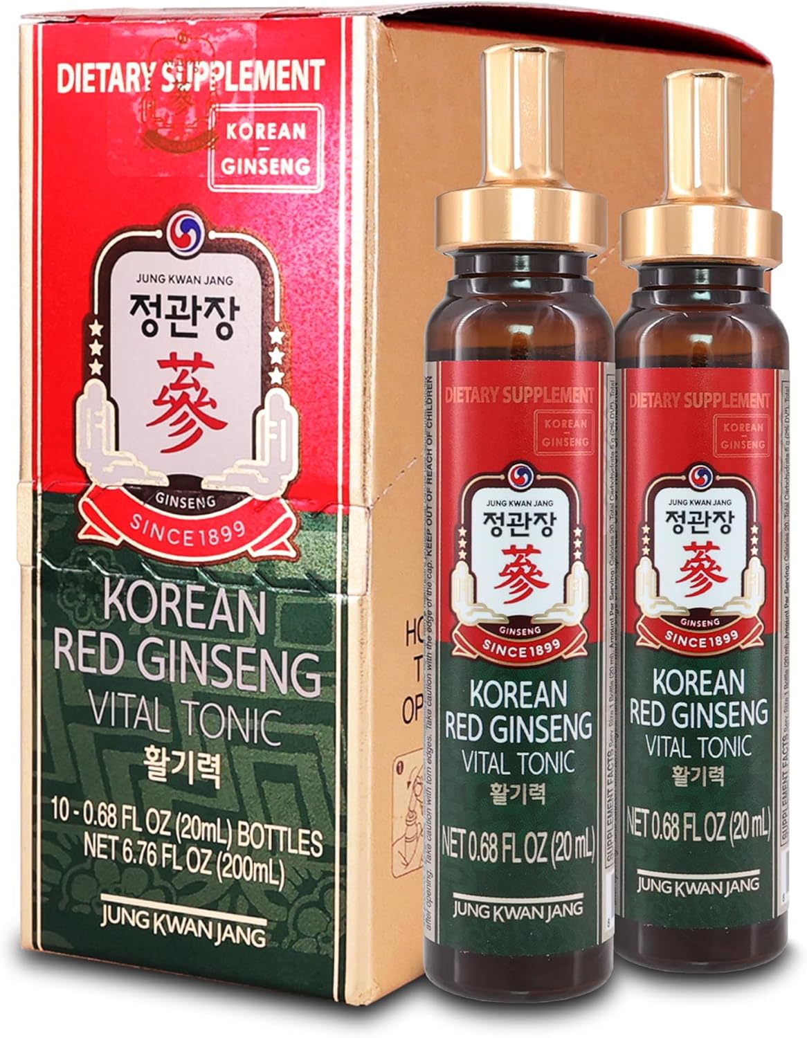 CheongKwanJang, Korean Red Ginseng Vital Tonic, 10 Bottles, 0.68 fl oz (20 ml) Each