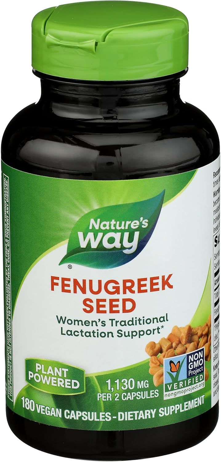 Nature&#39;s Way Fenugreek Seed, 1220 mg, 180 Vegan Capsules