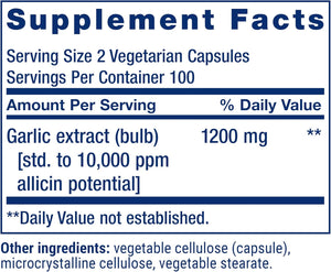 Life Extension Optimized Garlic, standardized Capsules for Heart Health, Immune Support, Cellular detoxification and Healthy platelet Function, Gluten-Free, Non-GMO, Vegetarian, 200 Capsules