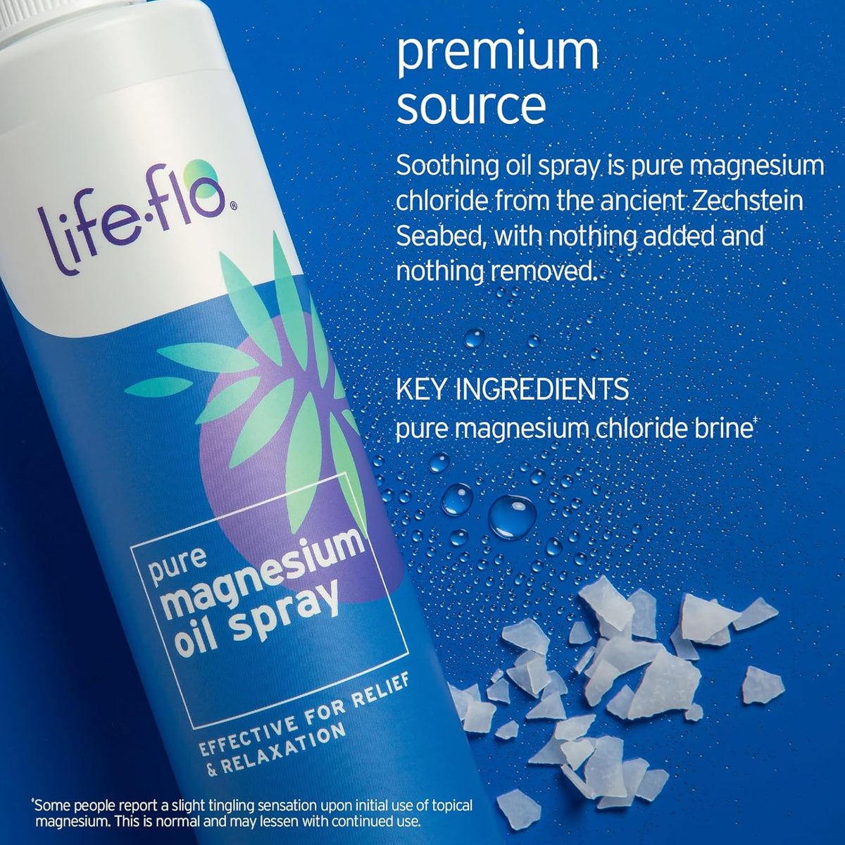 Life-Flo Pure Magnesium Oil for Feet and Body - 100% Pure Magnesium Spray from The Ancient Zechstein Seabed - Magnesium Oil Spray for Feet, Relaxing &amp; Rejuvenating Muscles &amp; Joints - 8 oz