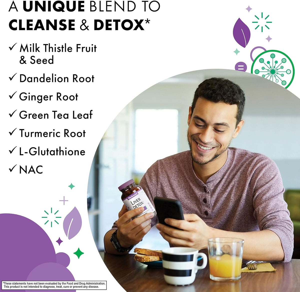 Bluebonnet Nutrition Liver Detox, Liver Health*, Antioxidant Protection*, Soy-Free, Gluten-Free, Kosher Certified, Non-GMO, Dairy-Free, 60 Vegetable Capsules, 60 Servings