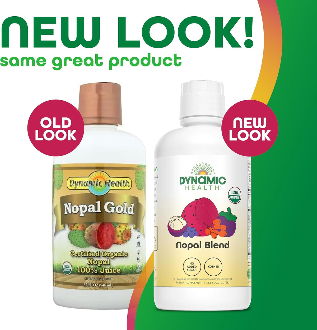 Dynamic Health Nopal Gold, Organic, No Additives, Antioxidant Support, Vegan, Gluten Free, Non-GMO, 32 Fl oz