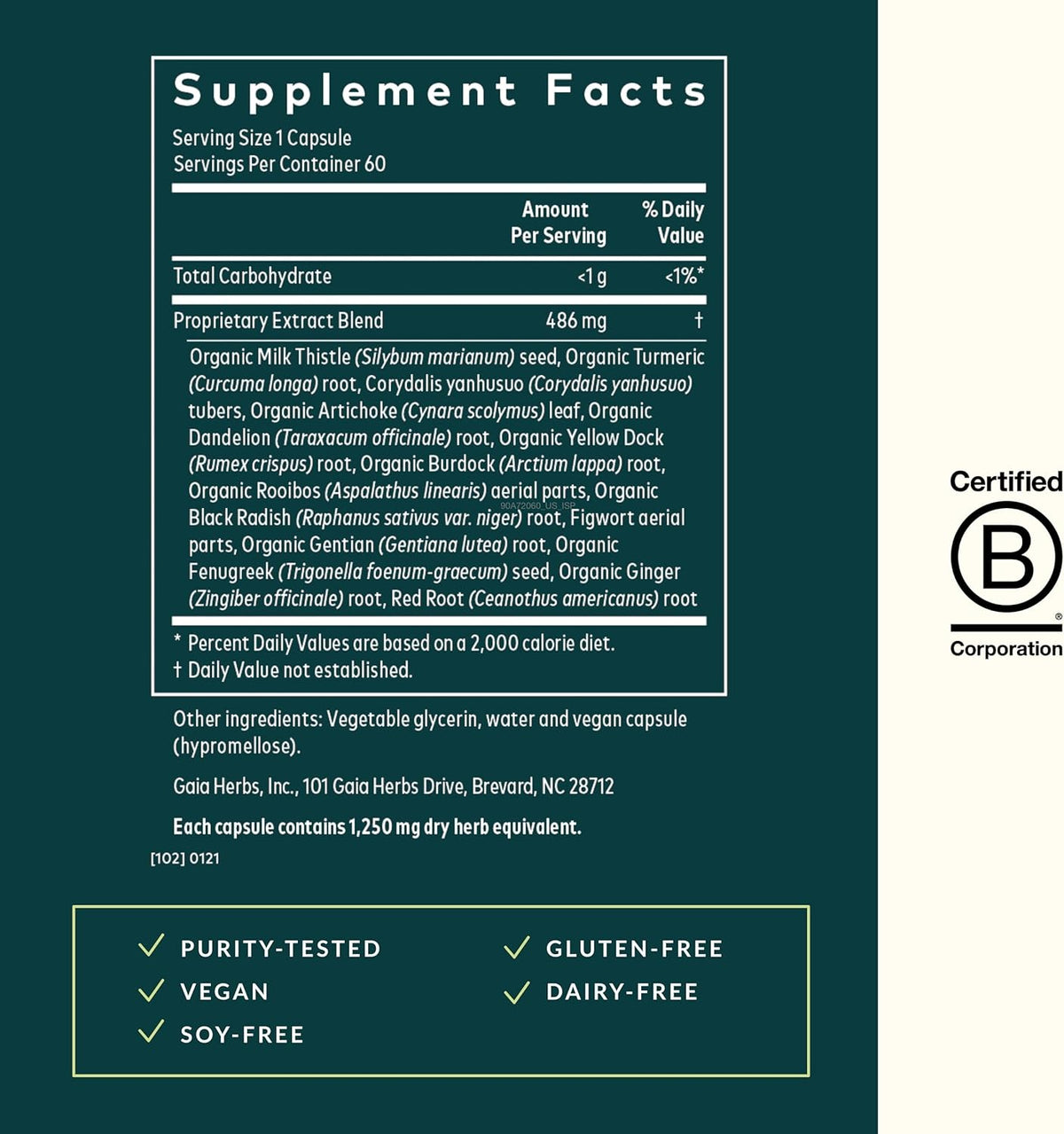 Gaia Herbs Liver Cleanse - Liver Health Support Herbal Supplement with Milk Thistle, Burdock, Turmeric Curcumin, Dandelion, and More - 60 Vegan Liquid Phyto-Caps (30 Servings)