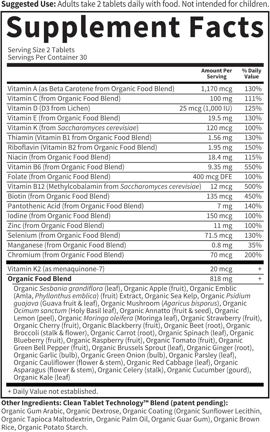 Garden of Life Organics Whole Food Multivitamin for Men, 60 Tablets, Vegan Mens Vitamins and Minerals for Mens Health and Well-Being, Certified Organic Vegan Mens Multi