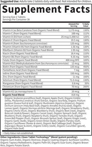Garden of Life Organics Whole Food Multivitamin for Men, 60 Tablets, Vegan Mens Vitamins and Minerals for Mens Health and Well-Being, Certified Organic Vegan Mens Multi