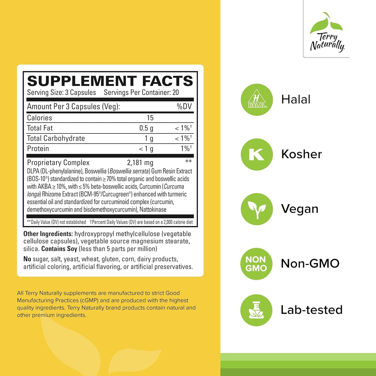 Terry Naturally Curamin - Curcumin Supplement for Circulation &amp; Endorphin Support - Support for Occasional Discomfort - Aids Healthy Muscles - 60 Capsules