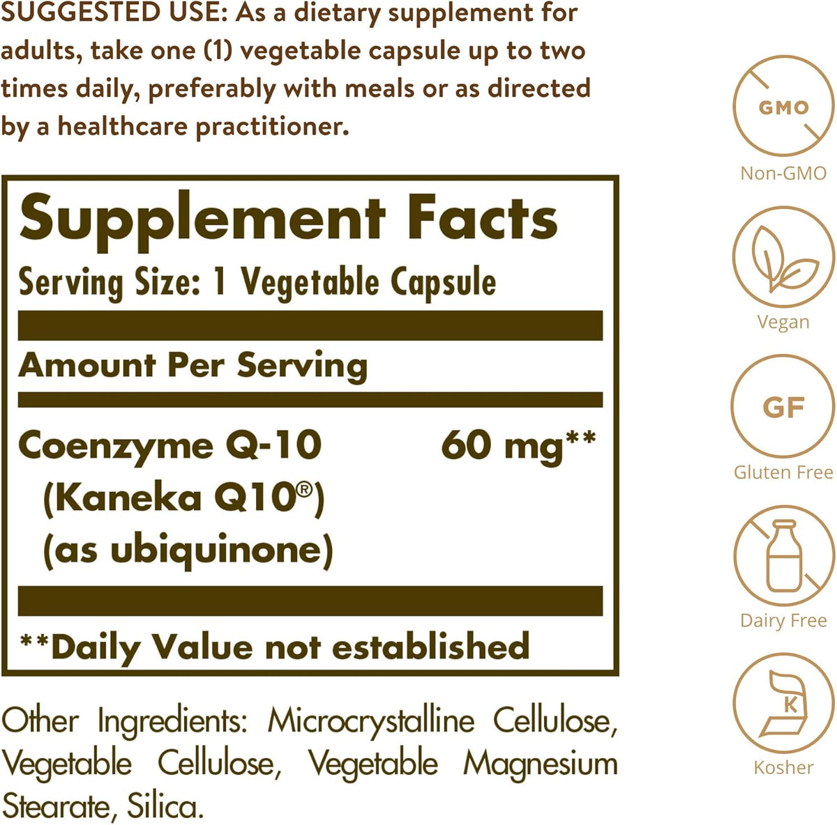 Vegan CoQ-10 60 mg 180 Vegetable Capsules