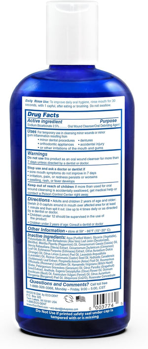Eco-Dent Alcohol-Free Mouthwash, Cinnamon - Ultimate Essential MouthCare, Oral Care Mouth Wash for Adults, Baking Soda Mouth Rinse with Essential Oils + DailyRinse Single-Use Pack, Mint