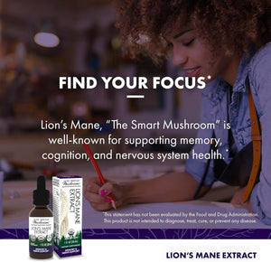 Host Defense Mushrooms Lion's Mane Extract - Lion's Mane Liquid Supplement for Brain Health - Mushroom Support for Focus & Memory Function - Immune & Nervous System Support - 1 fl oz (30 Servings)