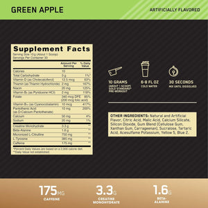 Optimum Nutrition Gold Standard Pre Workout with Creatine, Beta-Alanine, and Caffeine for Energy, Flavor: Green Apple, 30 Servings