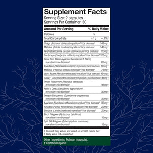 Host Defense MyCommunity Capsules - 17 Species Blend Mushroom Supplement for Immune Support - Herbal Aid with Lion's Mane, Reishi. Chaga, Cordyceps, Turkey Tail & More - 60 Capsules (30 Servings)