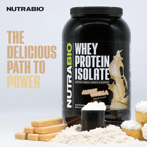 NutraBio 100% Whey Protein Isolate Protein Powder – 25g Protein with Complete Amino Acid Profile, Non-GMO, Soy and Gluten Free, Low Carb and Low Calorie Whey Protein Powder - Alpine Vanilla - 2 Lbs.