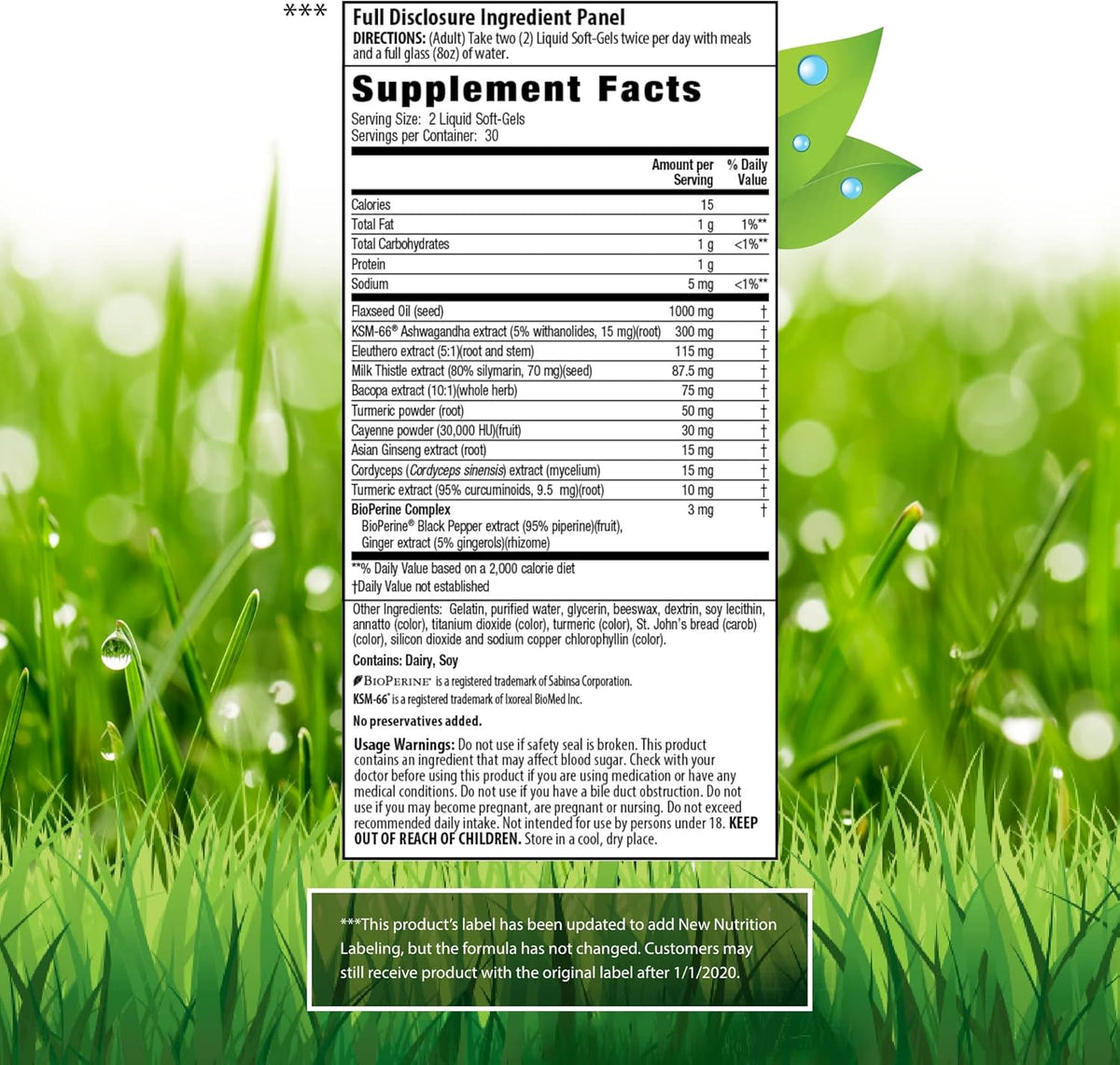 Irwin Naturals Extra Strength Ashwagandha Mind &amp; Body Adaptogenic Herbs Supports Stress Response, Mood, Mental &amp; Physical Performance with Cordyceps, Turmeric, BioPerine &amp; More - 60 Liquid Softgels